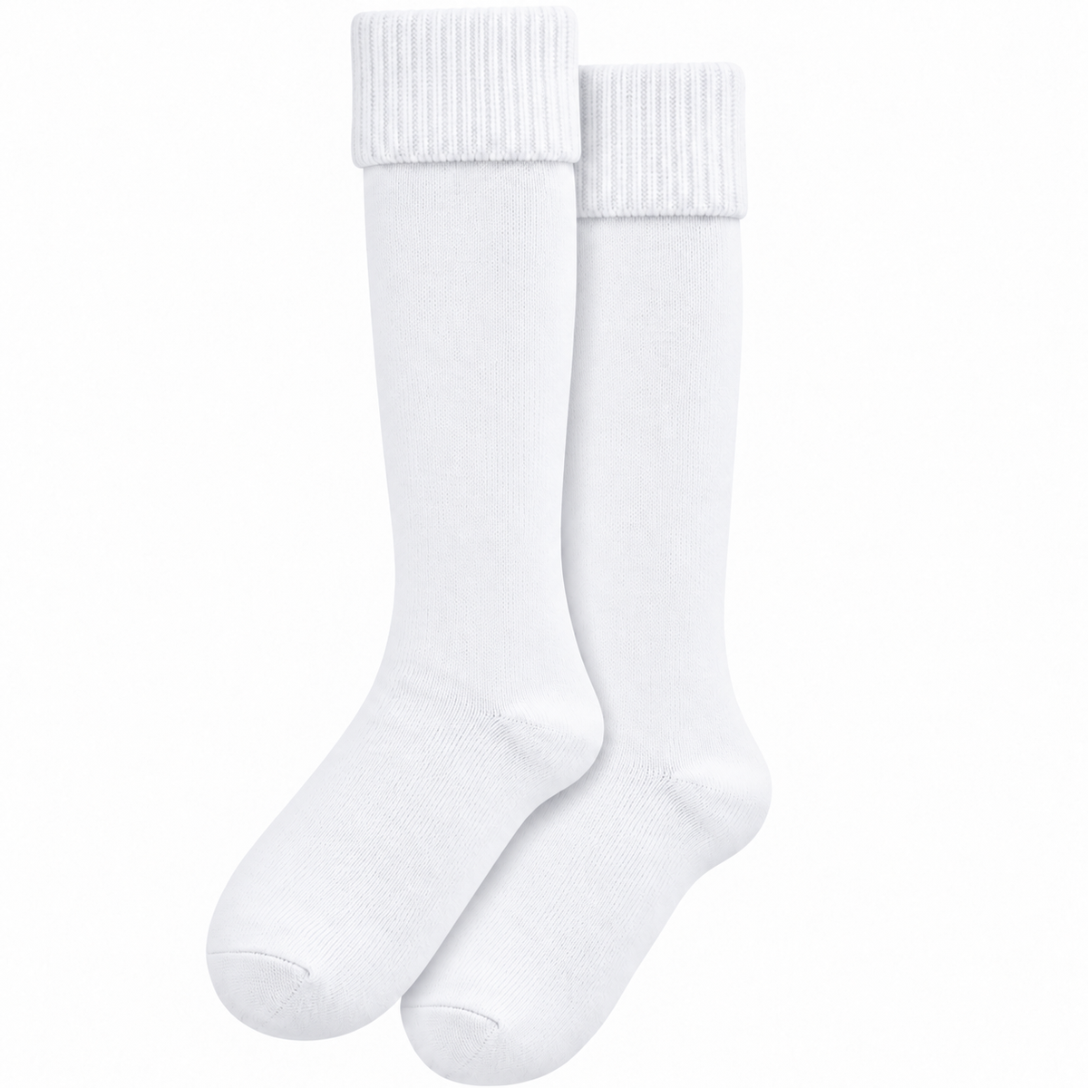 Terry Cotton Knee Length White Socks For Sports Casual & Occasions