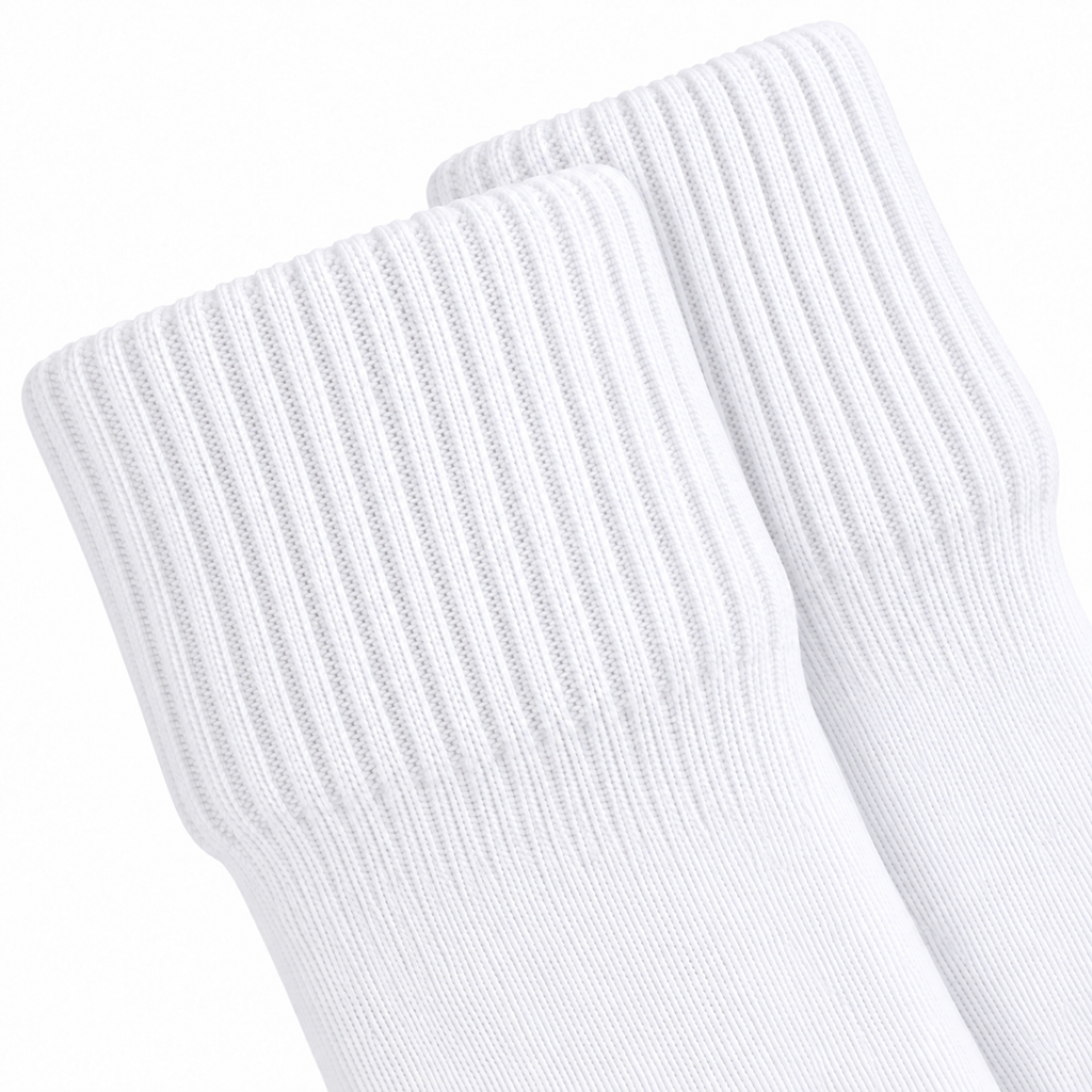 Terry Cotton Knee Length White Socks For Sports Casual & Occasions