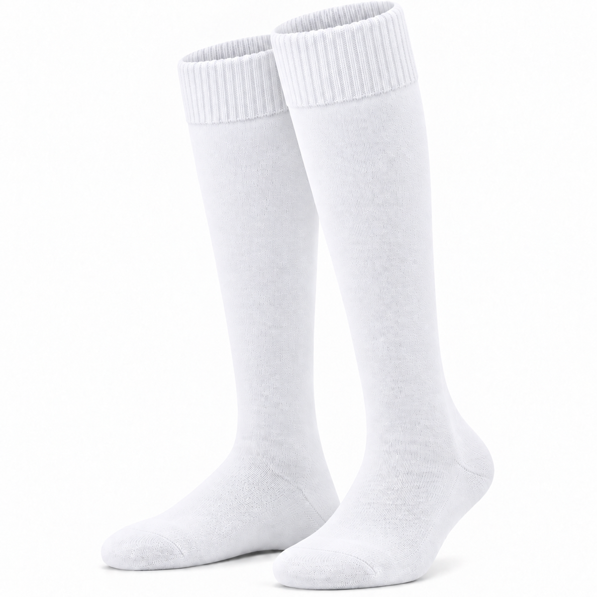 Terry Cotton Knee Length White Socks For Sports Casual & Occasions