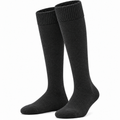 Terry Cotton Knee Length Light Black Long Socks