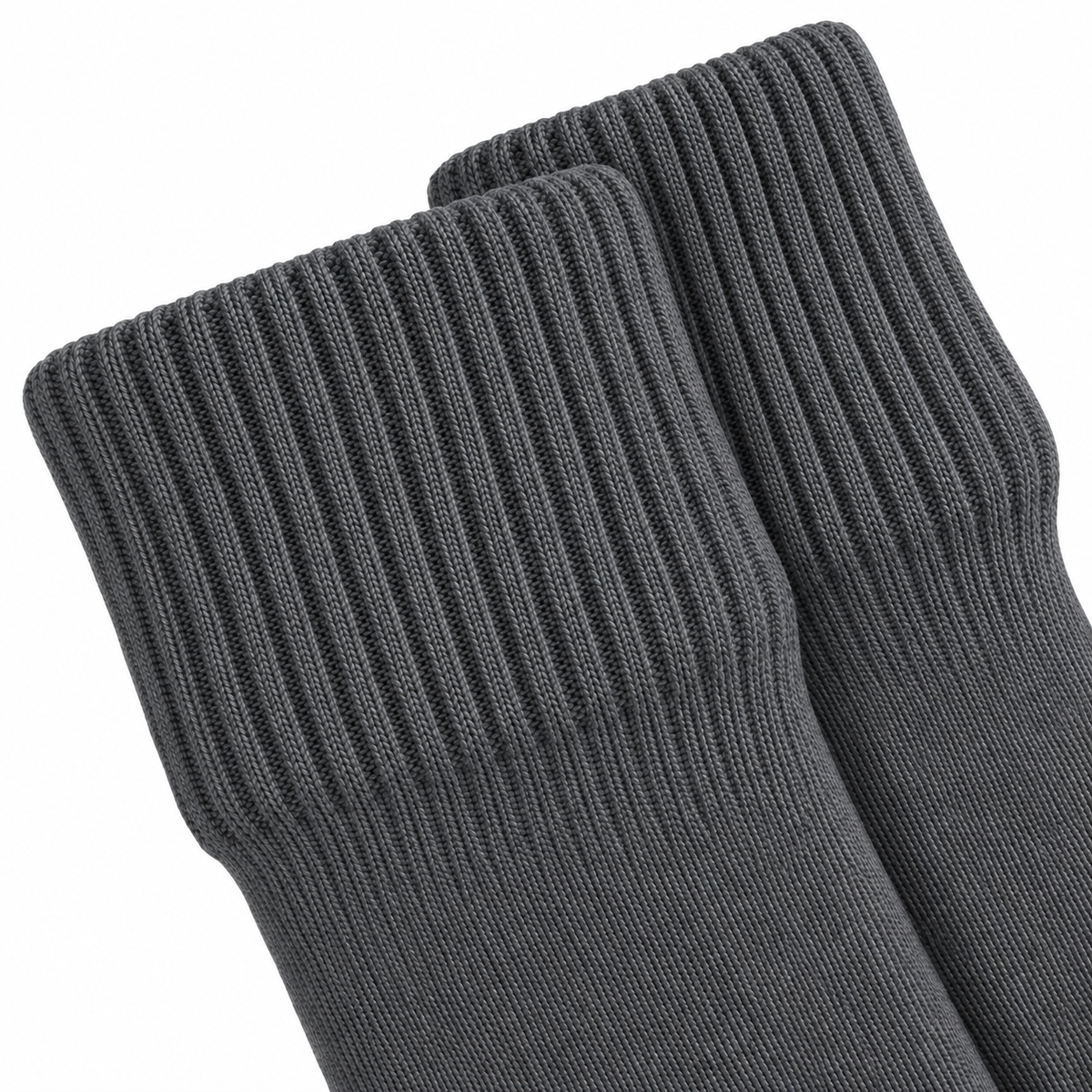Terry Cotton Knee Length Dark Grey Long Socks