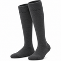 Terry Cotton Knee Length Dark Grey Long Socks
