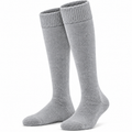 Terry Cotton Knee Length Grey Long Socks