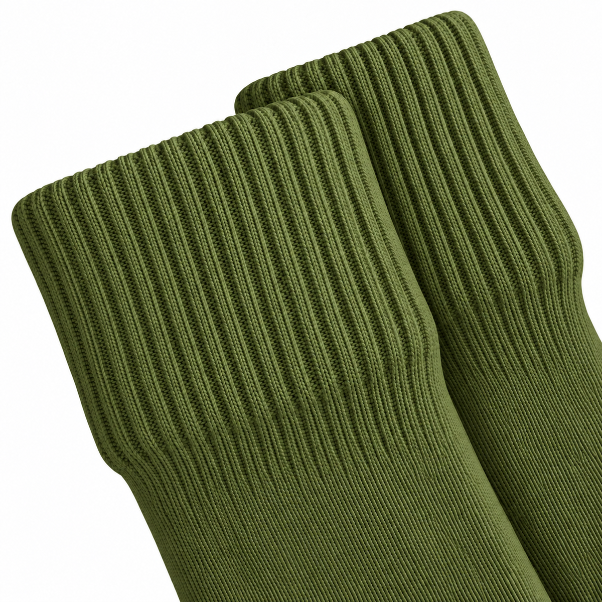 Terry Cotton Knee Length Olive Green Long Socks