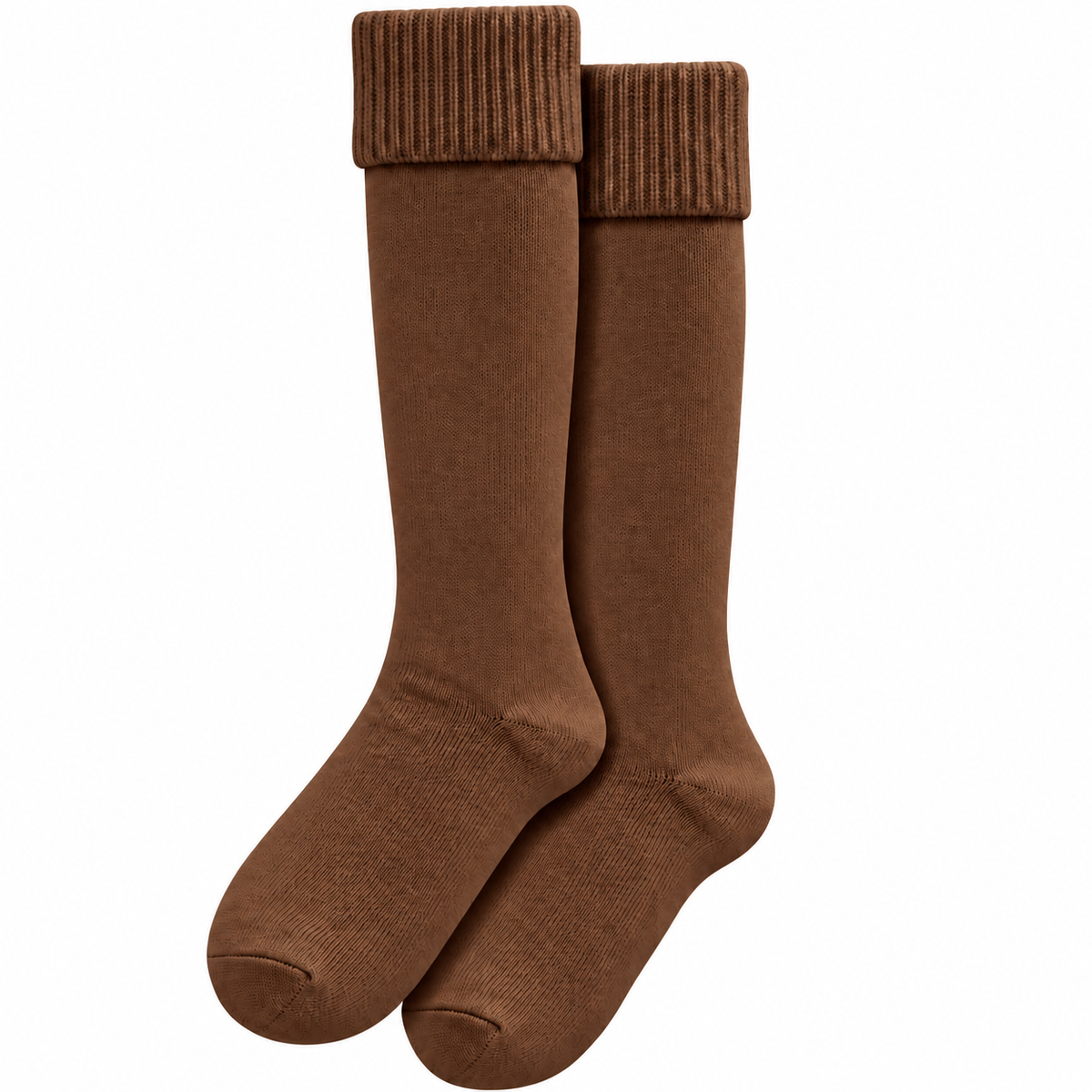 Terry Cotton Knee Length Brown Long Socks