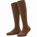 Terry Cotton Knee Length Brown Long Socks