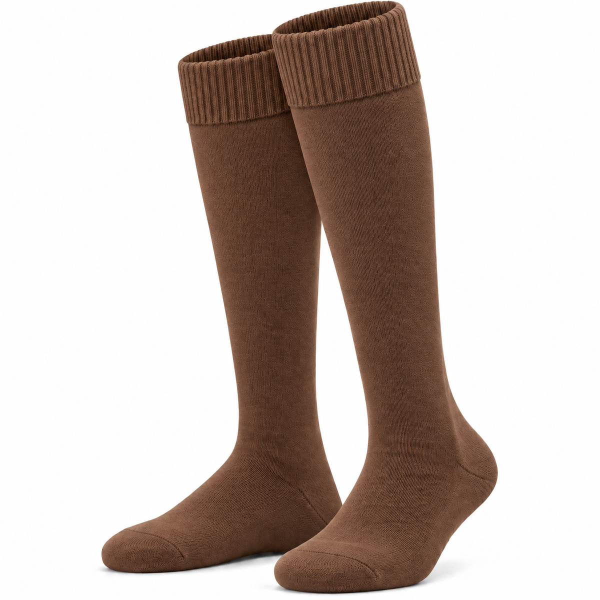 Terry Cotton Knee Length Brown Long Socks
