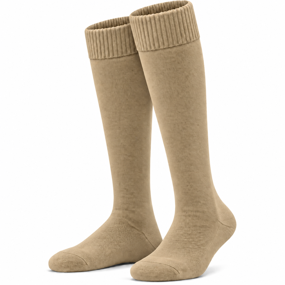 Terry Cotton Knee Length Khakhi Long Socks