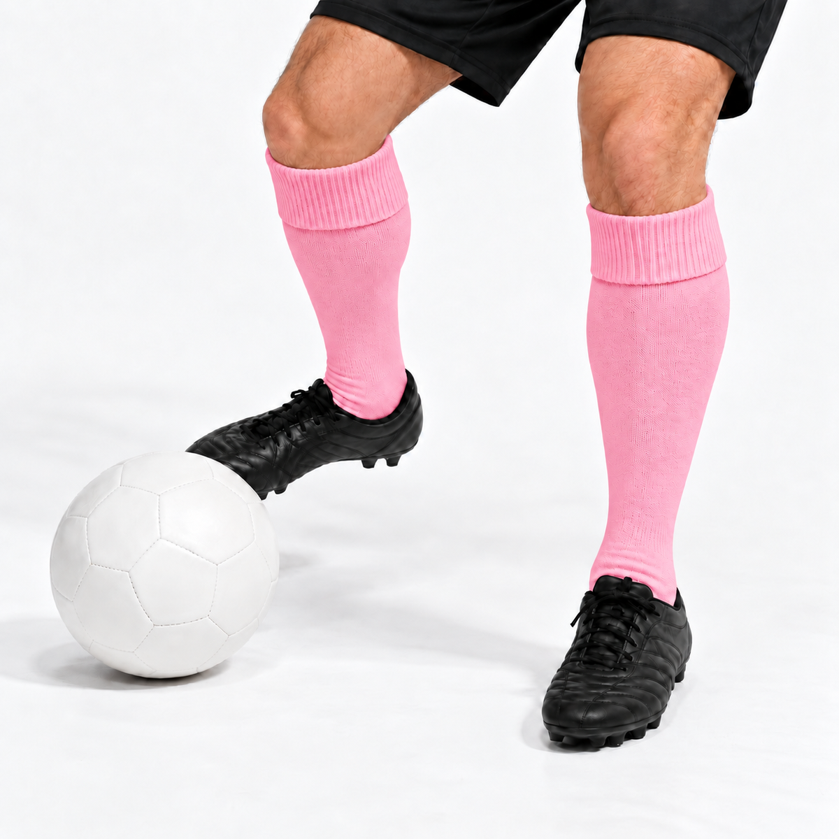 Terry Cotton Knee Length Pink Long Socks