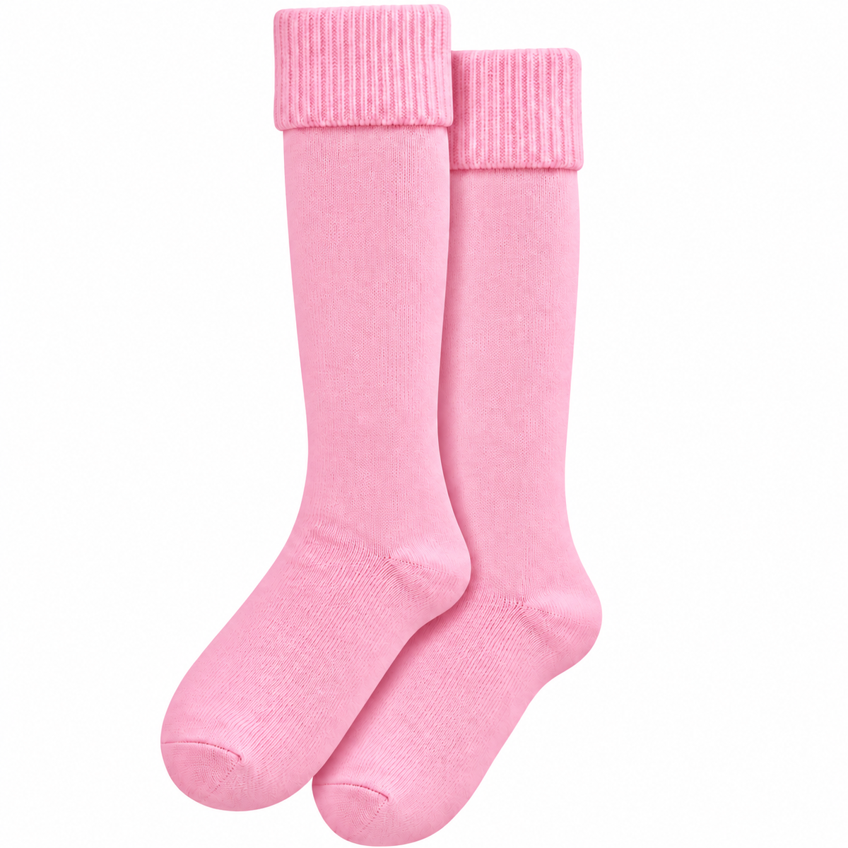 Terry Cotton Knee Length Pink Long Socks