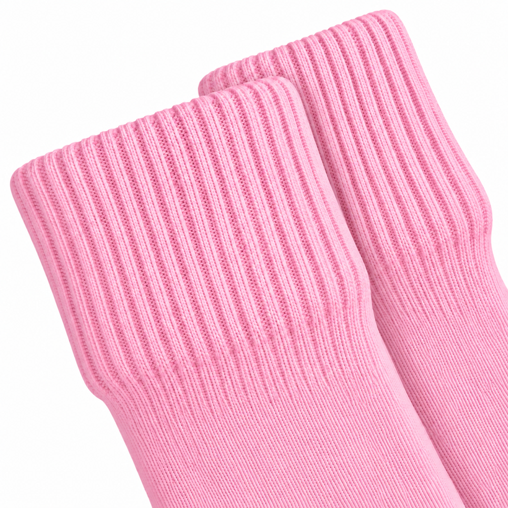 Terry Cotton Knee Length Pink Long Socks