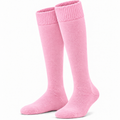 Terry Cotton Knee Length Pink Long Socks