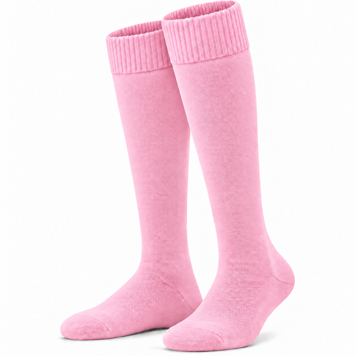 Terry Cotton Knee Length Pink Long Socks