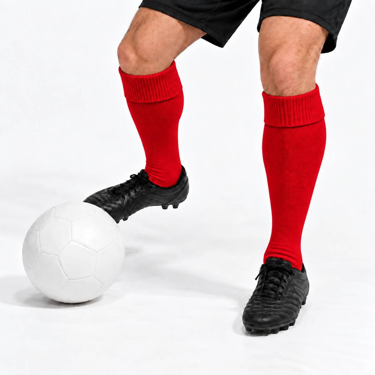 Terry Cotton Knee Length Red Long Socks