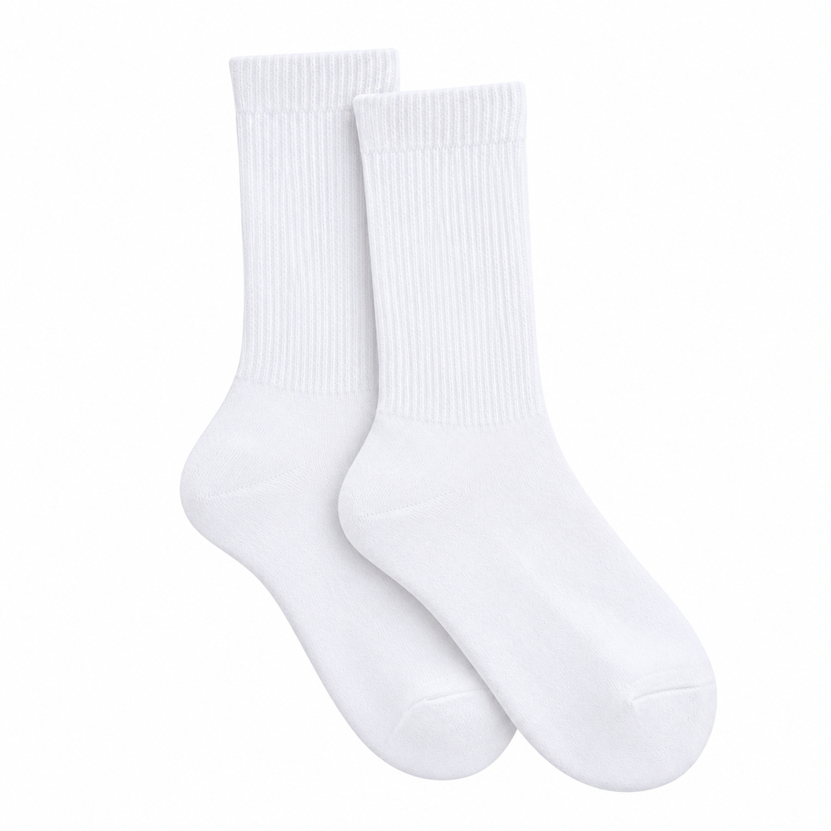 Terry Cotton Calf Length White Socks