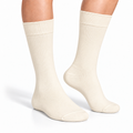 Stretch Fit Calf Length Cream Socks