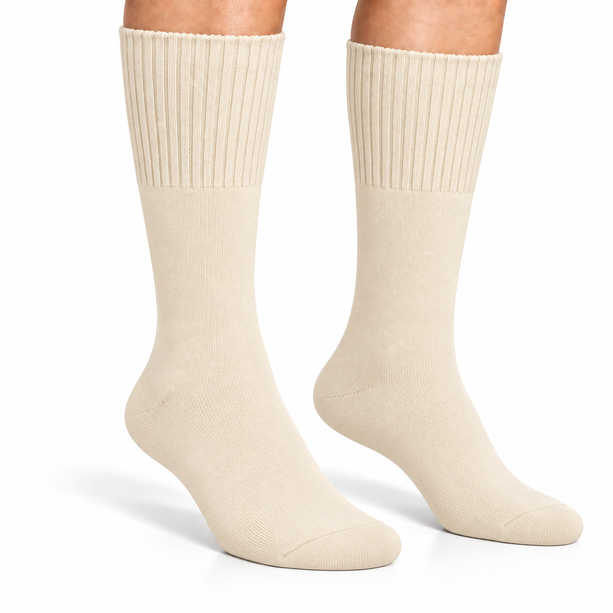 Terry Cotton Calf Length White Socks