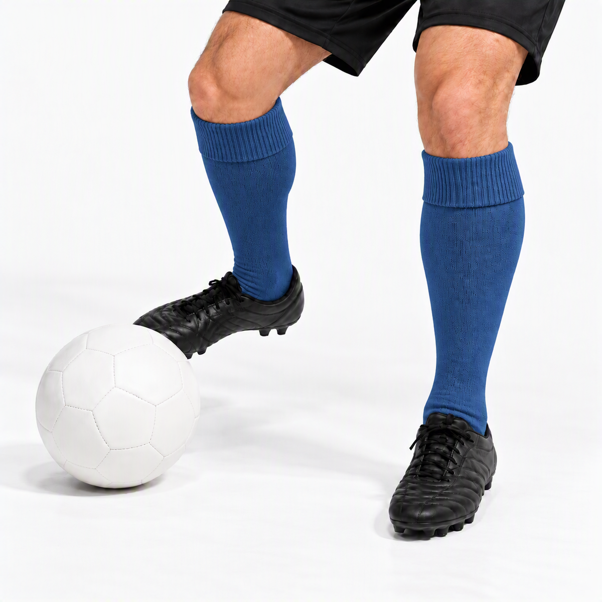 Terry Cotton Knee Length Blue Long Socks