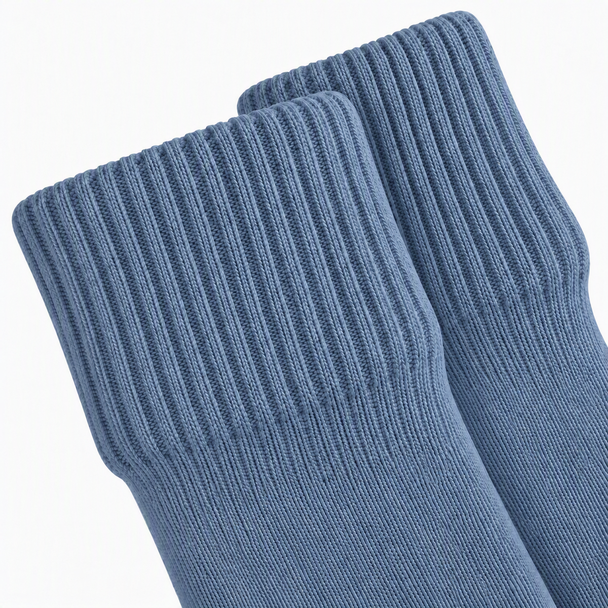 Terry Cotton Knee Length Faded Blue Long Socks