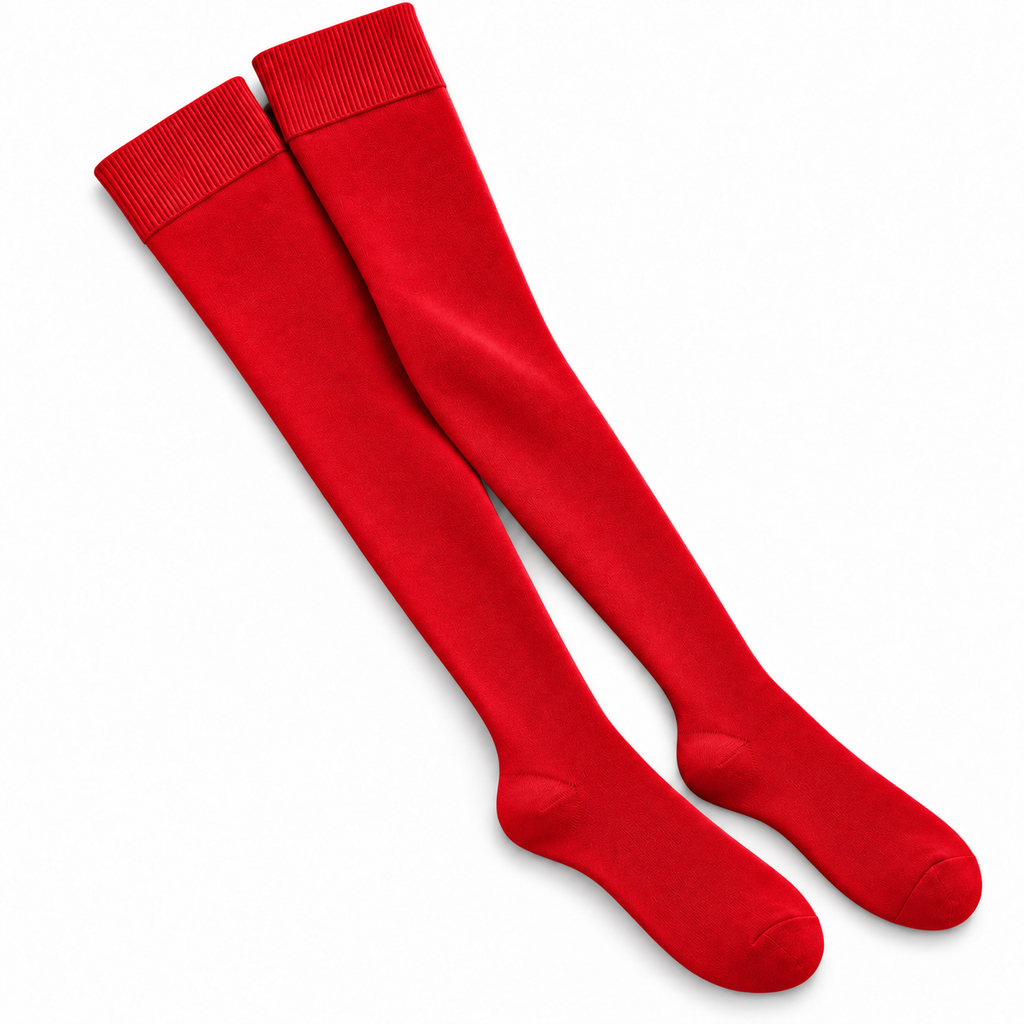 Stretch Fit Thigh High Length Red Stockings