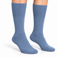 Terry Cotton Calf Length Faded Blue Socks