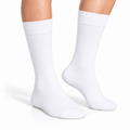 Stretch Fit Calf Length White Socks