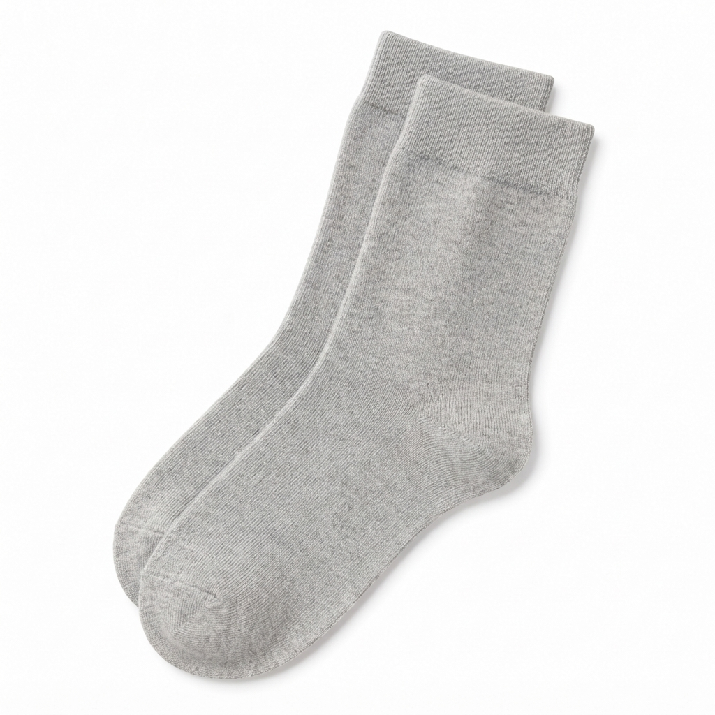 Stretch Fit Ankle Length Plain Grey Socks
