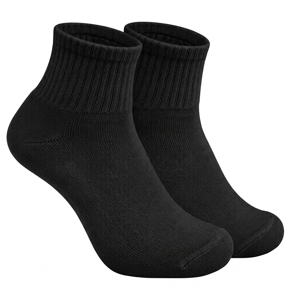 Black Ankle Length Pure Cotton Socks 4 Pairs