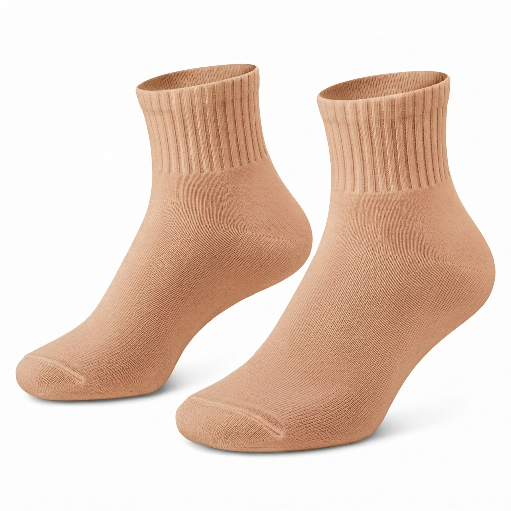 Terry Cotton Ankle Length White Socks