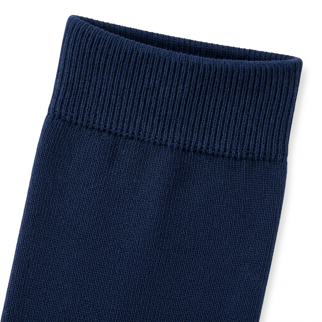 Stretch Fit Ankle Length Plain Navy Blue Socks