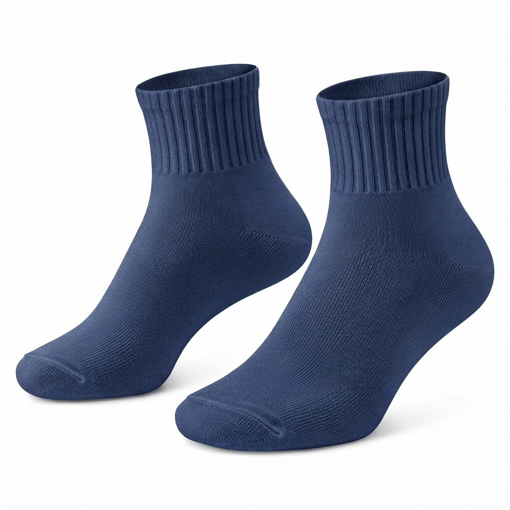 Terry Cotton Ankle Length Navy Blue Socks
