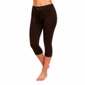 Brown Cotton Capri With Drawstring
