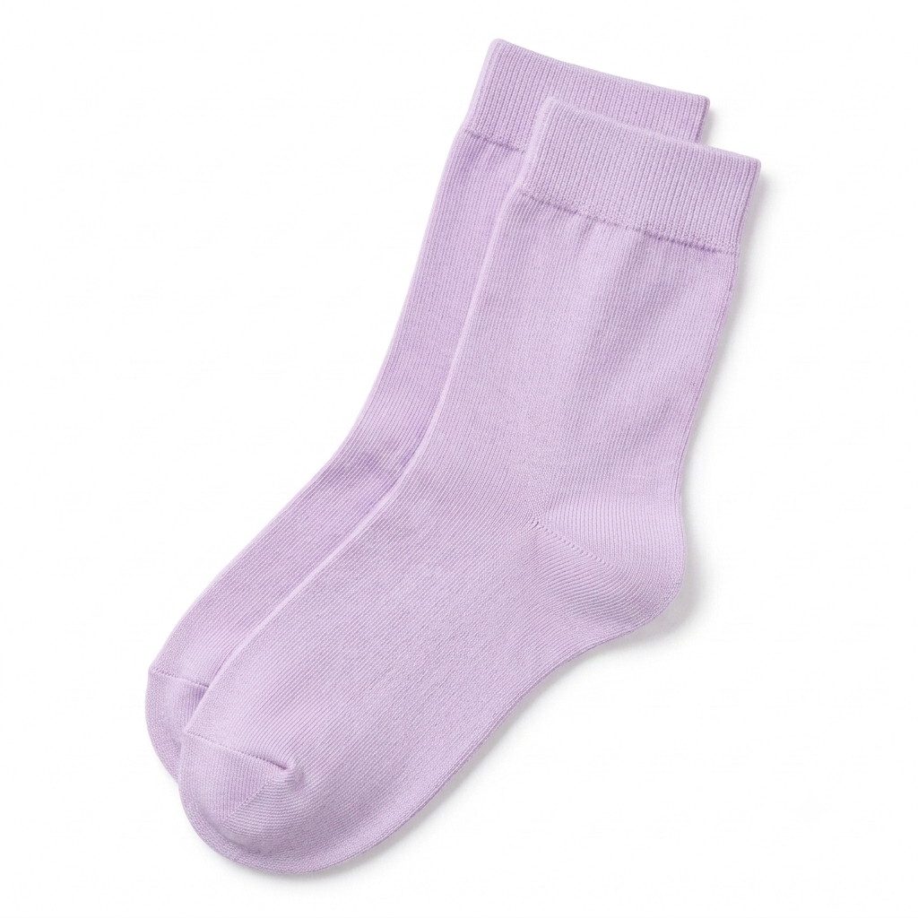 Stretch Fit Ankle Length Plain Lavender Socks