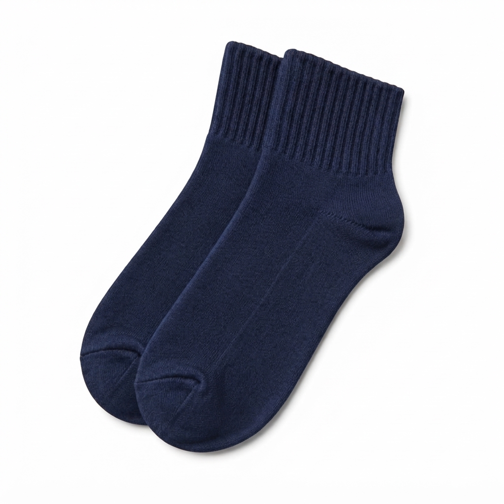 Terry Cotton Ankle Length Navy Blue Socks