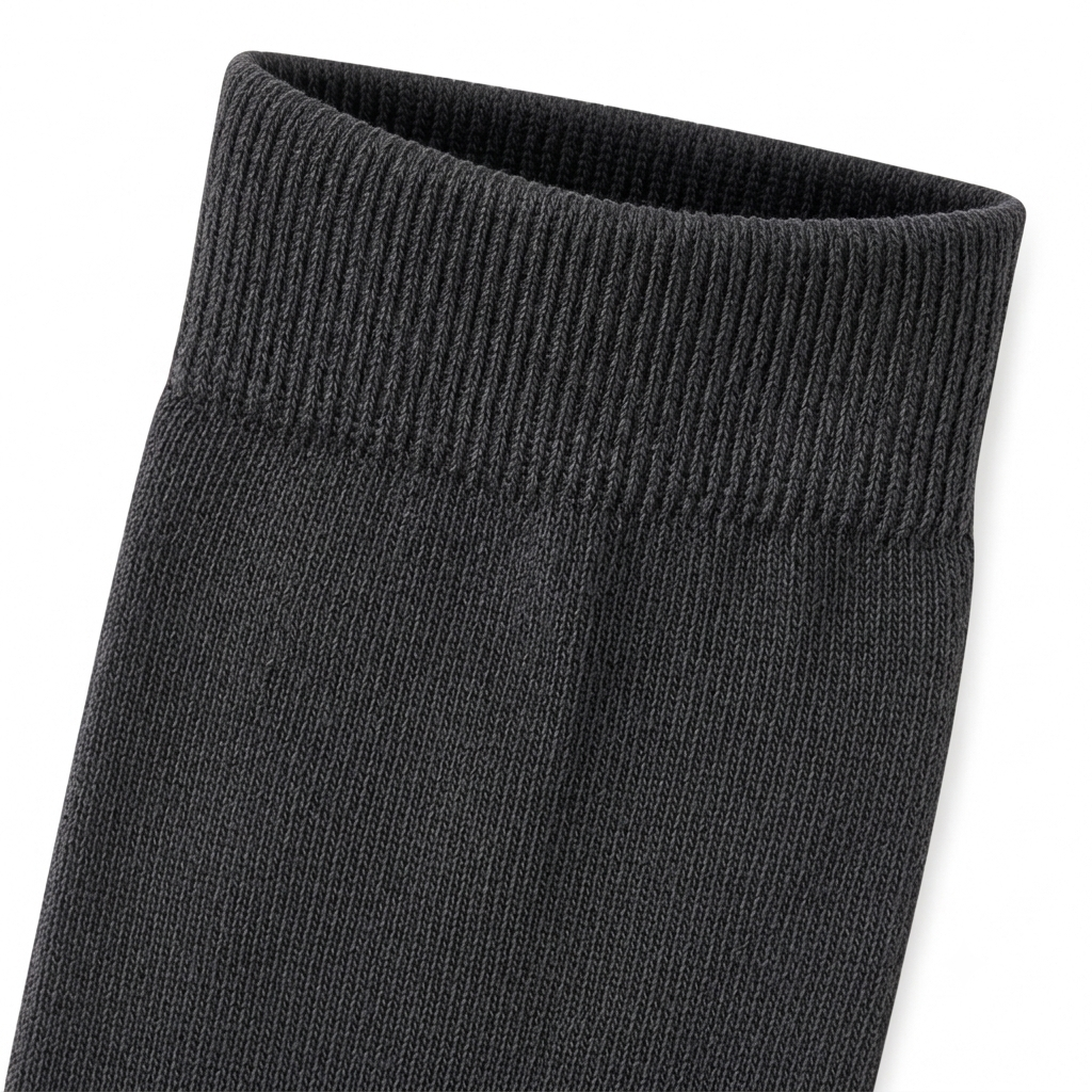 Stretch Fit Ankle Length Plain Light Black Socks