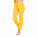 Yellow Ankle Cotton Leggings With Drawstring