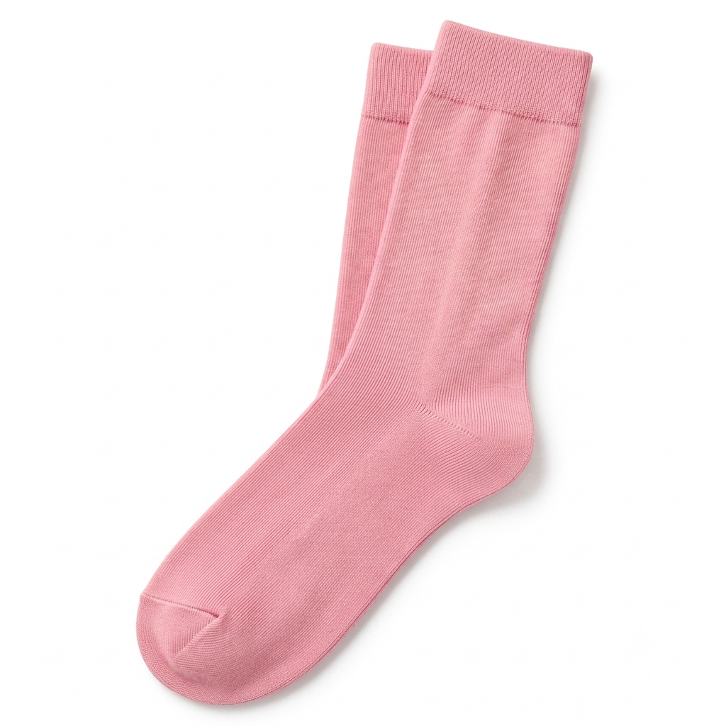 Stretch Fit Calf Length Pink Socks