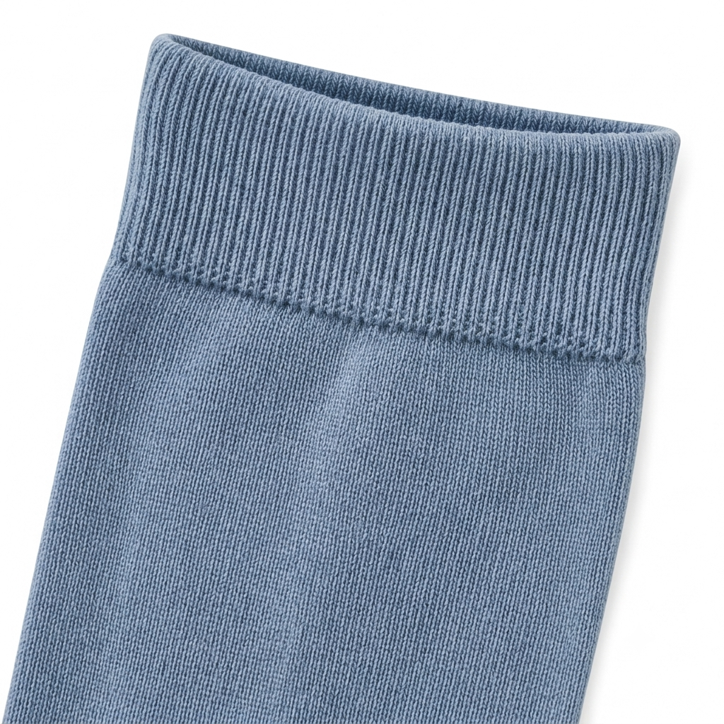 Stretch Fit Calf Length Faded Blue Socks