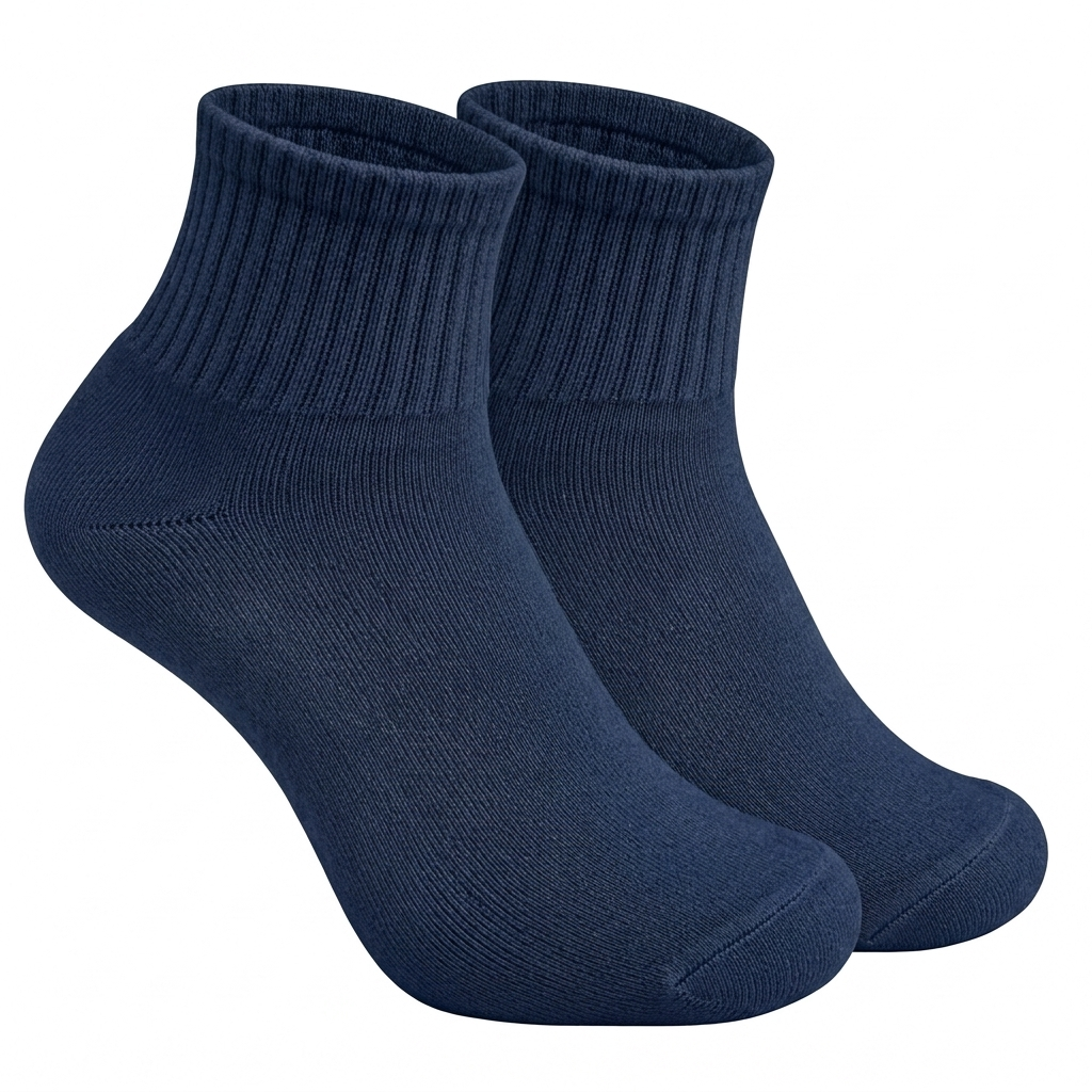 Navy Blue Ankle Length Pure Cotton Socks 4 Pairs