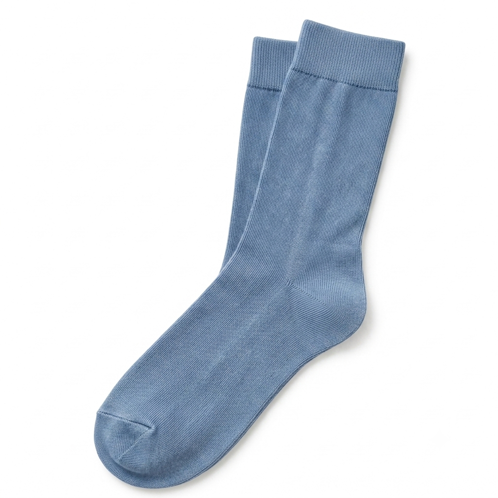 Stretch Fit Calf Length Faded Blue Socks