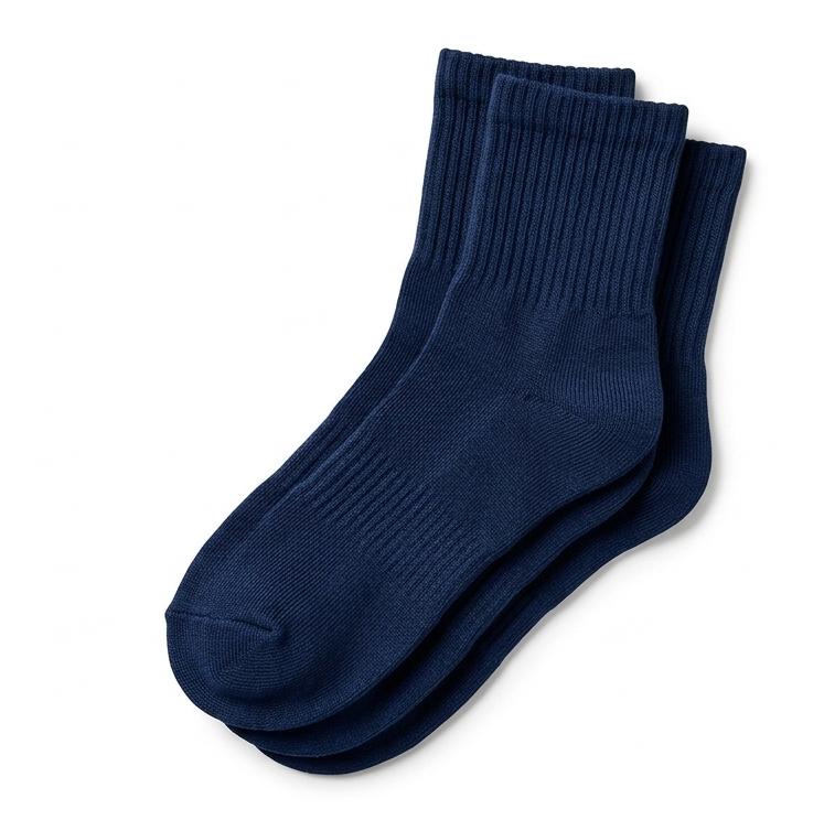 Navy Blue Ankle Length Pure Cotton Socks 4 Pairs
