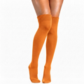 Orange Knee Length Cotton Socks Non Terry