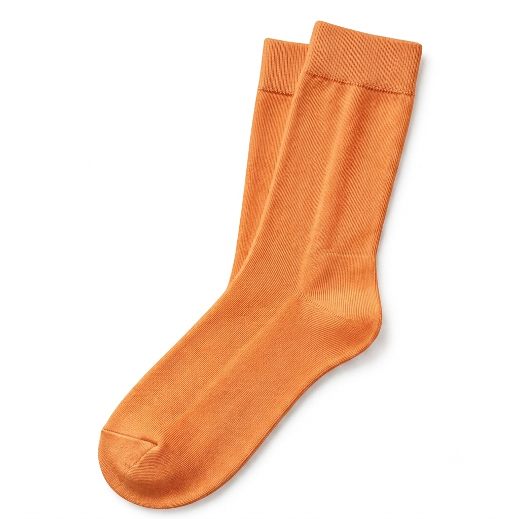 Stretch Fit Calf Length Orange Socks