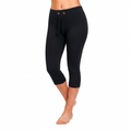 Black Cotton Capri With Drawstring