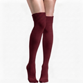 Wine Red Length Cotton Socks Non Terry