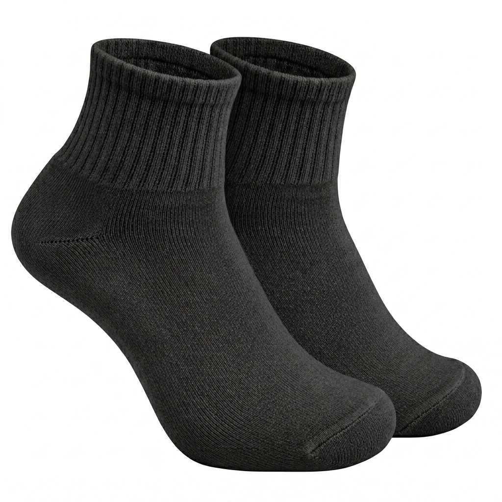 Light Black Ankle Length Pure Cotton Socks 4 Pairs