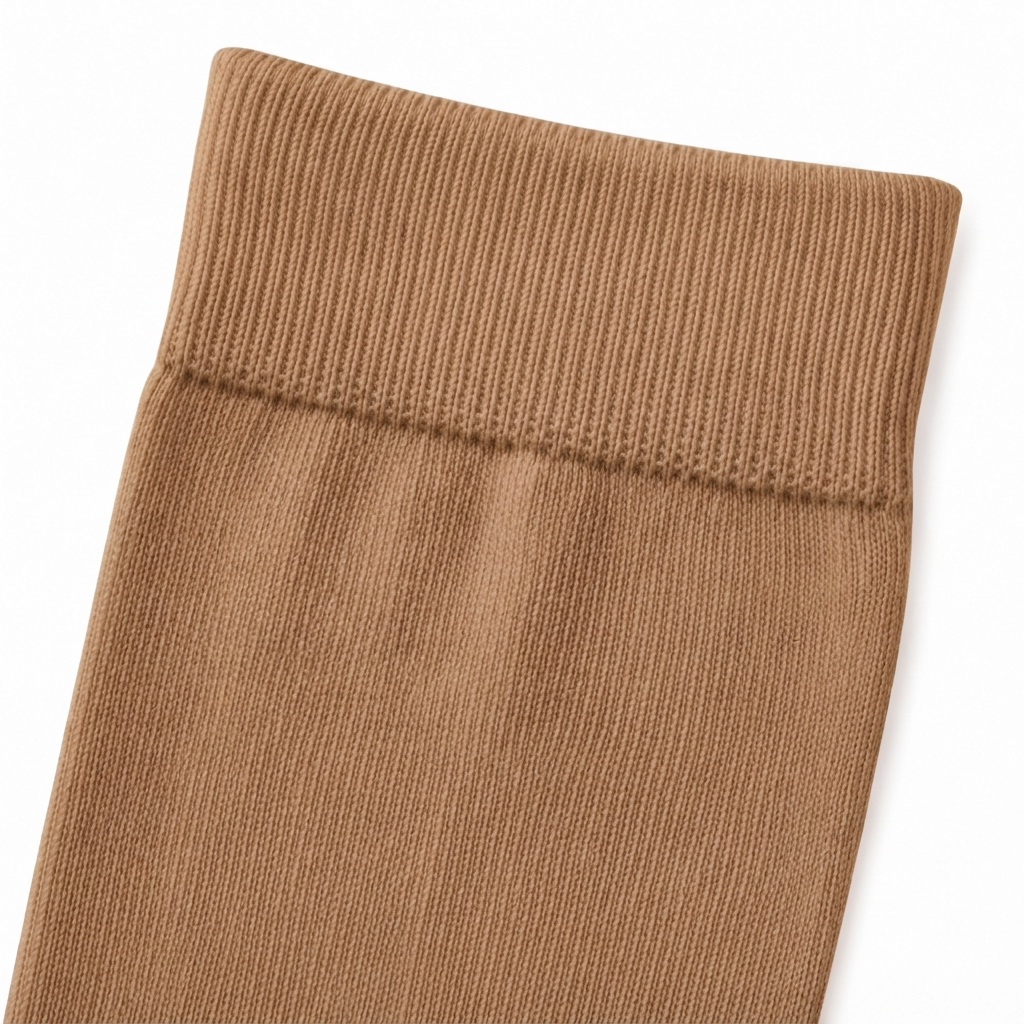 Stretch Fit Ankle Length Plain Light Brown Socks