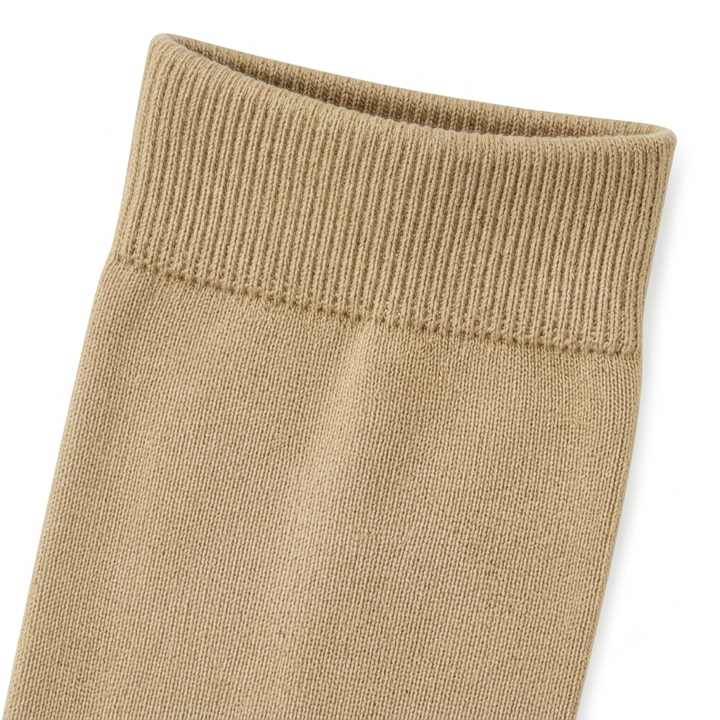 Stretch Fit Ankle Length Plain Khakhi Socks