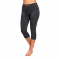 Grey Cotton Capri With Drawstring