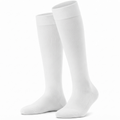 Stretch Fit Knee Length White Long Socks For Sports Casual & Occasions